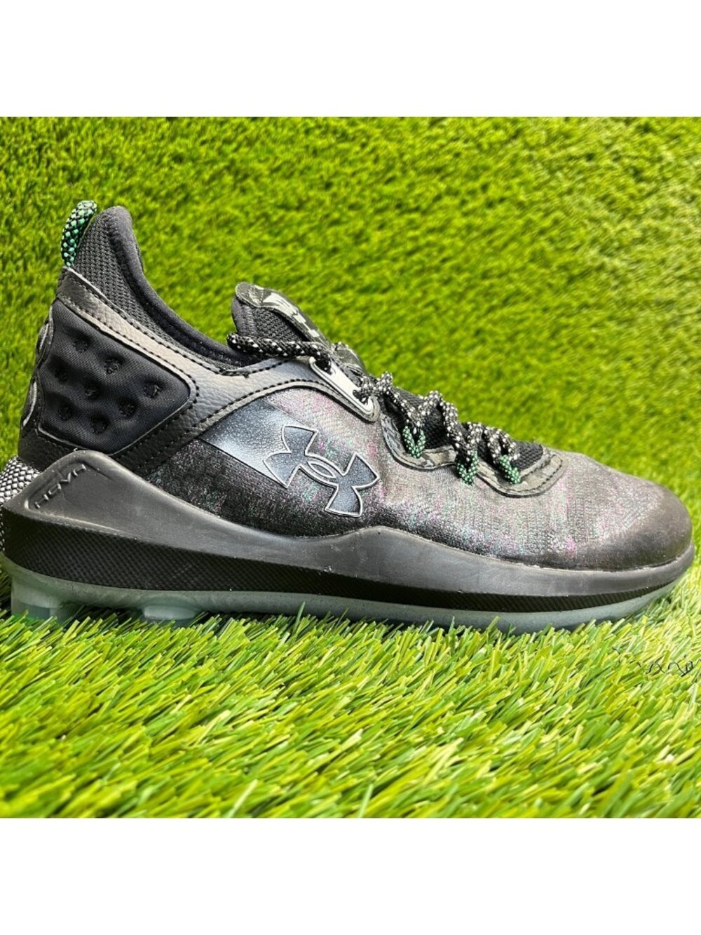 Under Armour Harper 8 Low ST Mens Size 7 Black White Running Baseball Cleats